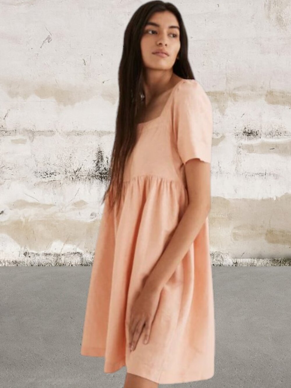 Madewell $98 Peach Linen-Blend Allie Mini Dress Size XS